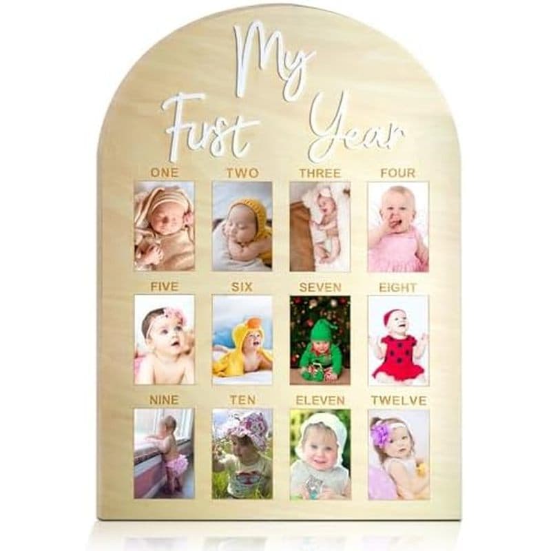 Meu Primeiro Ano Exibição De Fotos Quadro De Madeira Moldura Para Do Bebê Marcos 12 Meses Bebês Decorações De Berçário D