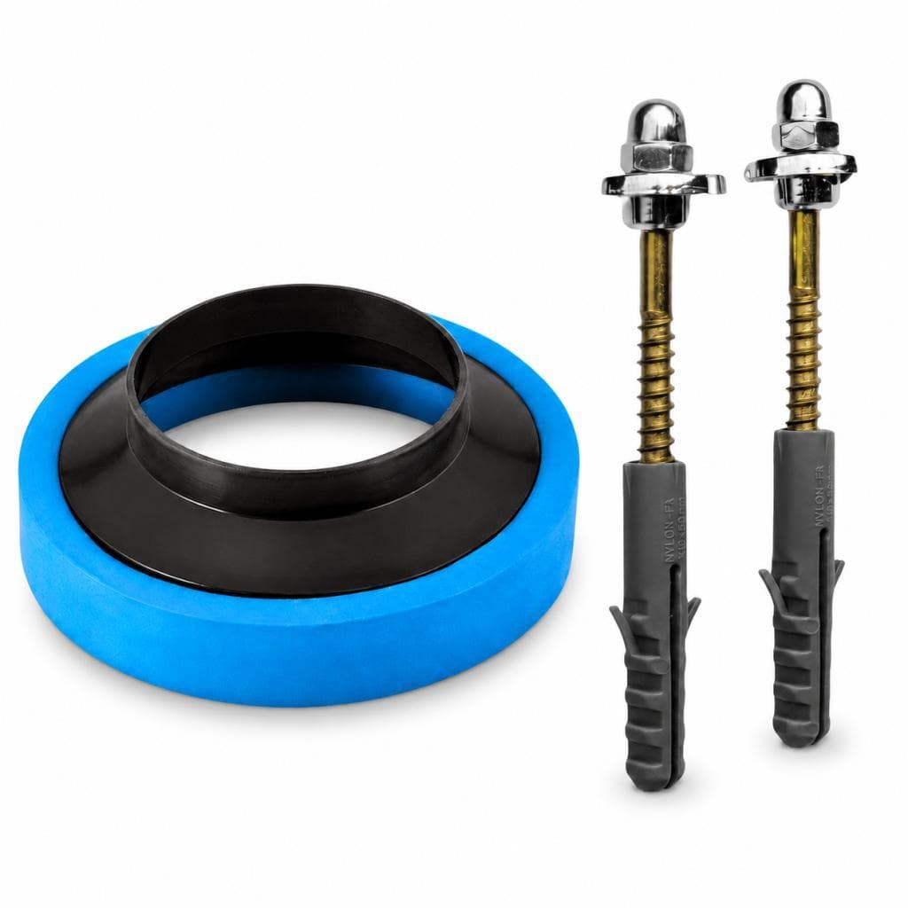Kit Para Instalação de Vaso Sanitário Anel Vedação com Guia + Parafusos Bucha 08mm B8 Bruen