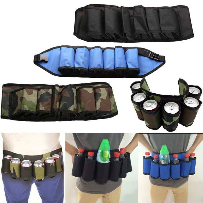 Bolsa de cintura para armazenamento de bebidas, cinto, bolsa de armazenamento, pode conter 6 latas, cinto de cerveja e b