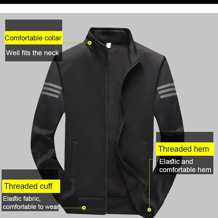 Conjunto de três peças masculino elegante, casual, esportivo, com jaqueta com capuz, ideal para a primavera e o outono.