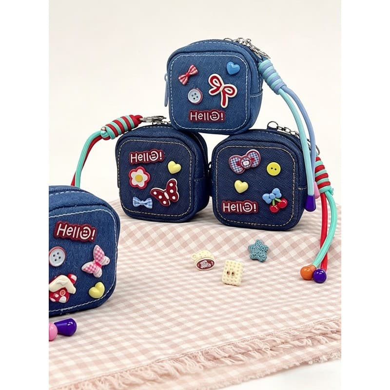 2026 novo estilo Denim moeda bolsa de alto valor Mini pequeno saco requintado bonito dos desenhos animados decorativo ch