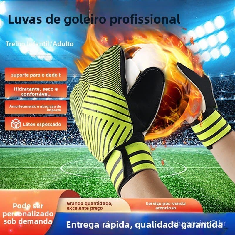 Luvas de goleiro de futebol goleiro adulto crianças luvas de treinamento de competição látex resistente ao desgaste engr
