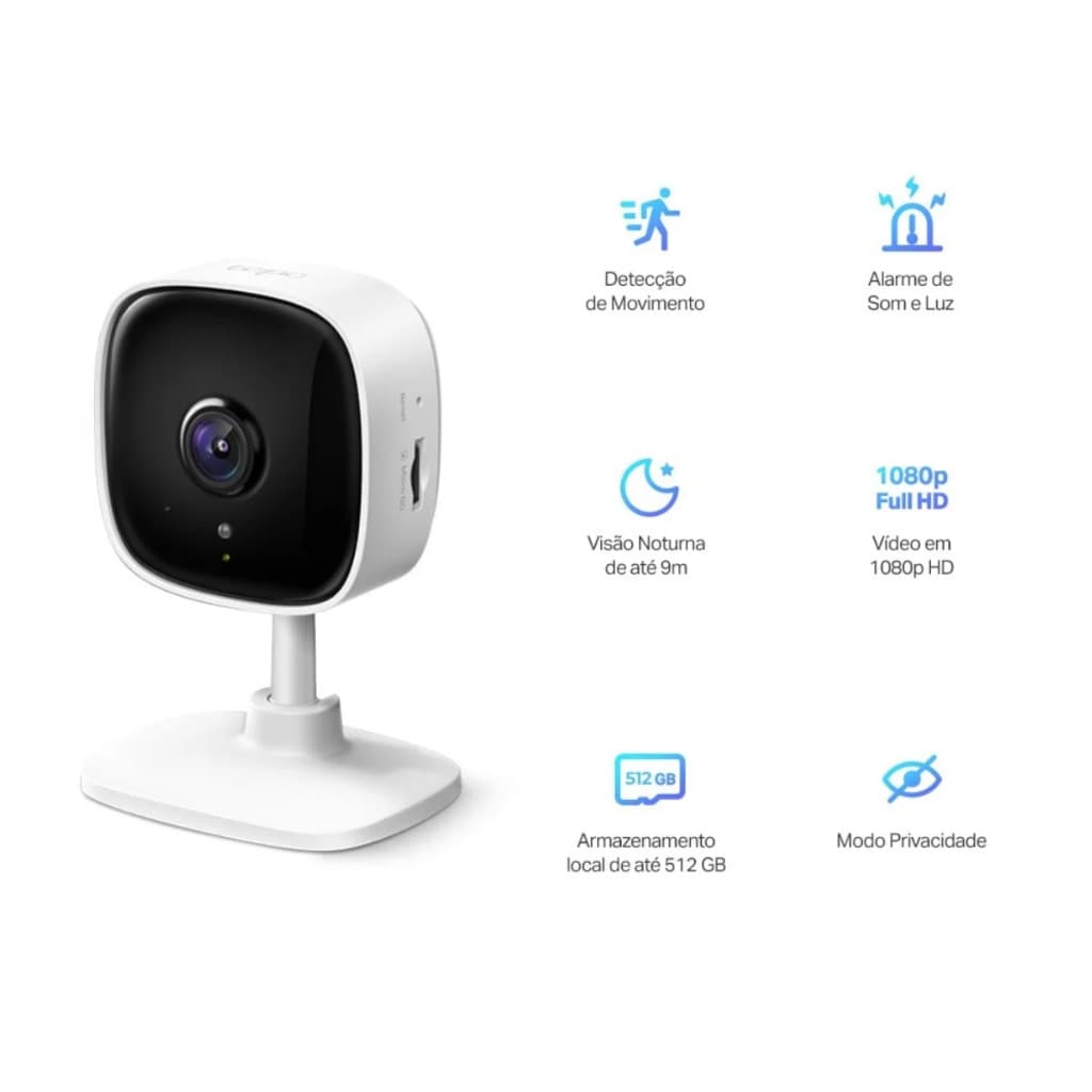 Camera de Segurança Residencial e Comercial com Wi-Fi 1080p TC60 TAPO TP-LINK