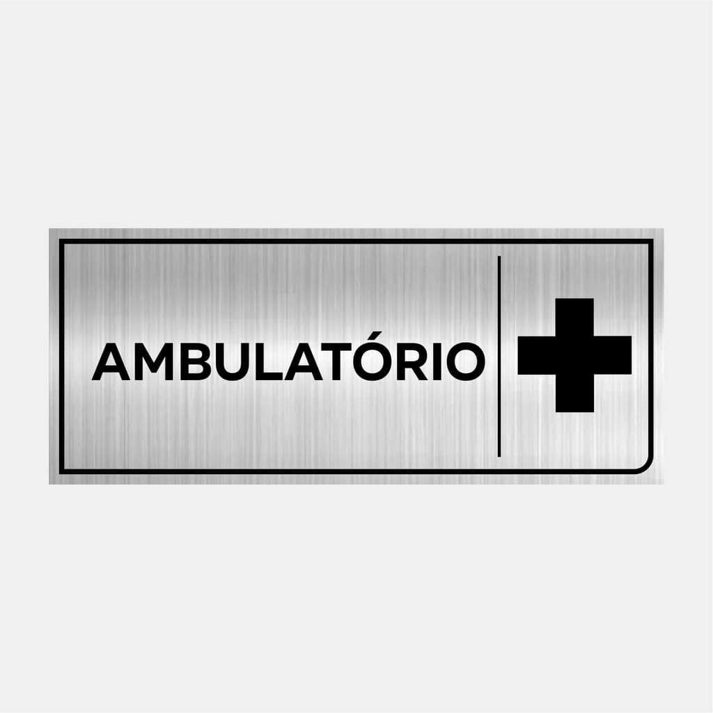 Placa Identificação Sinalização Porta Ambulatório 24x10cm