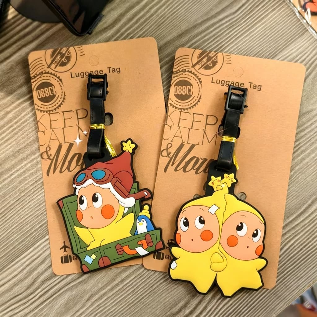 Etiqueta de bagagem Starman fofa de desenho animado, mala, decoração, pingente, mala, placa Anti-perda, cartão de embarq