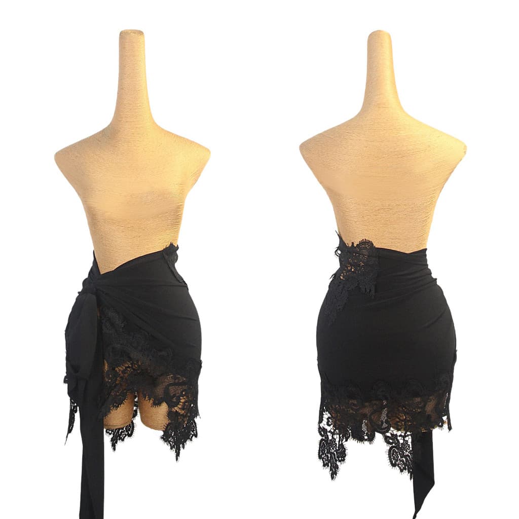 ZS oco flor sonho saia de dança latina renda curto Hip cachecol feminino adulto prática roupas padrão nacional cinto dan