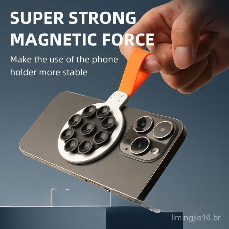 Suporte magnético para telefone, ventosa super forte, silicone, capa de celular R4FD