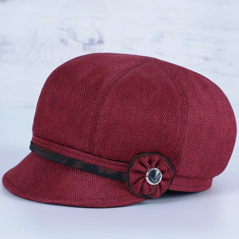 Primavera outono mãe chapéu senhoras estilo fino boina de pico de meia-idade idosos avó de abas curtas moda idosos chapé