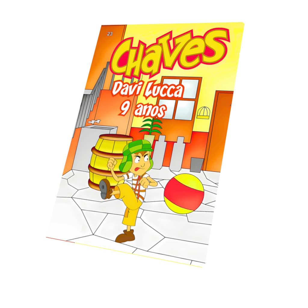 Kit Livrinhos para Colorir Turma do Chaves Lembrancinhas Personalizado com nome e idade
