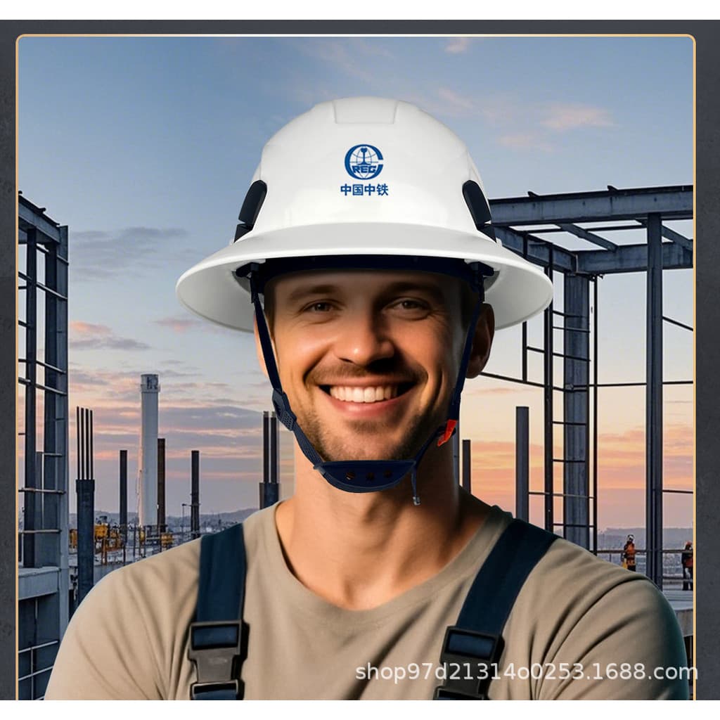 Chapéu de aba grande capacete de segurança de aba completa canteiro de obras protetor solar de construção guarda-sol res