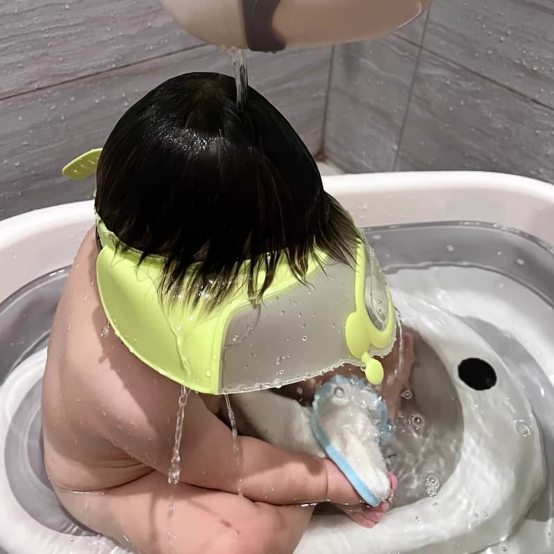Touca de retenção de água para shampoo de bebê, touca à prova d'água para banho de bebê, ferramenta útil para crianças,