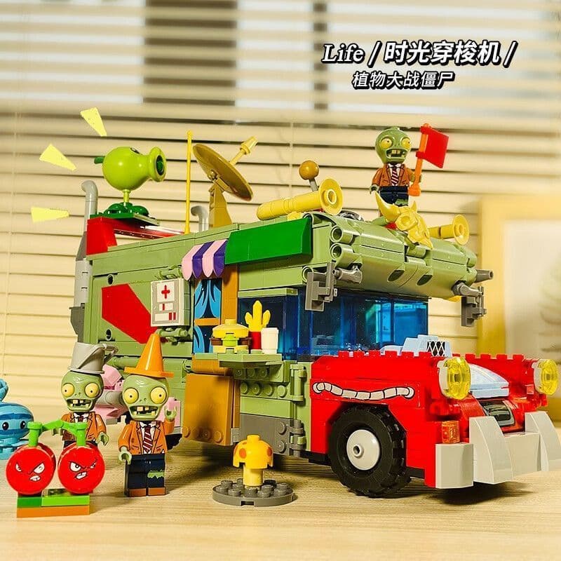 933pcs Plantas vs. Zombies Time Shuttle Compatível Lego Building Block Brinquedos Meninos Meninas Brinquedos Presentes