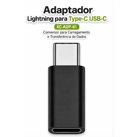 Adaptador Lightning para USB-C Tipo C Carregador Dados iPhone