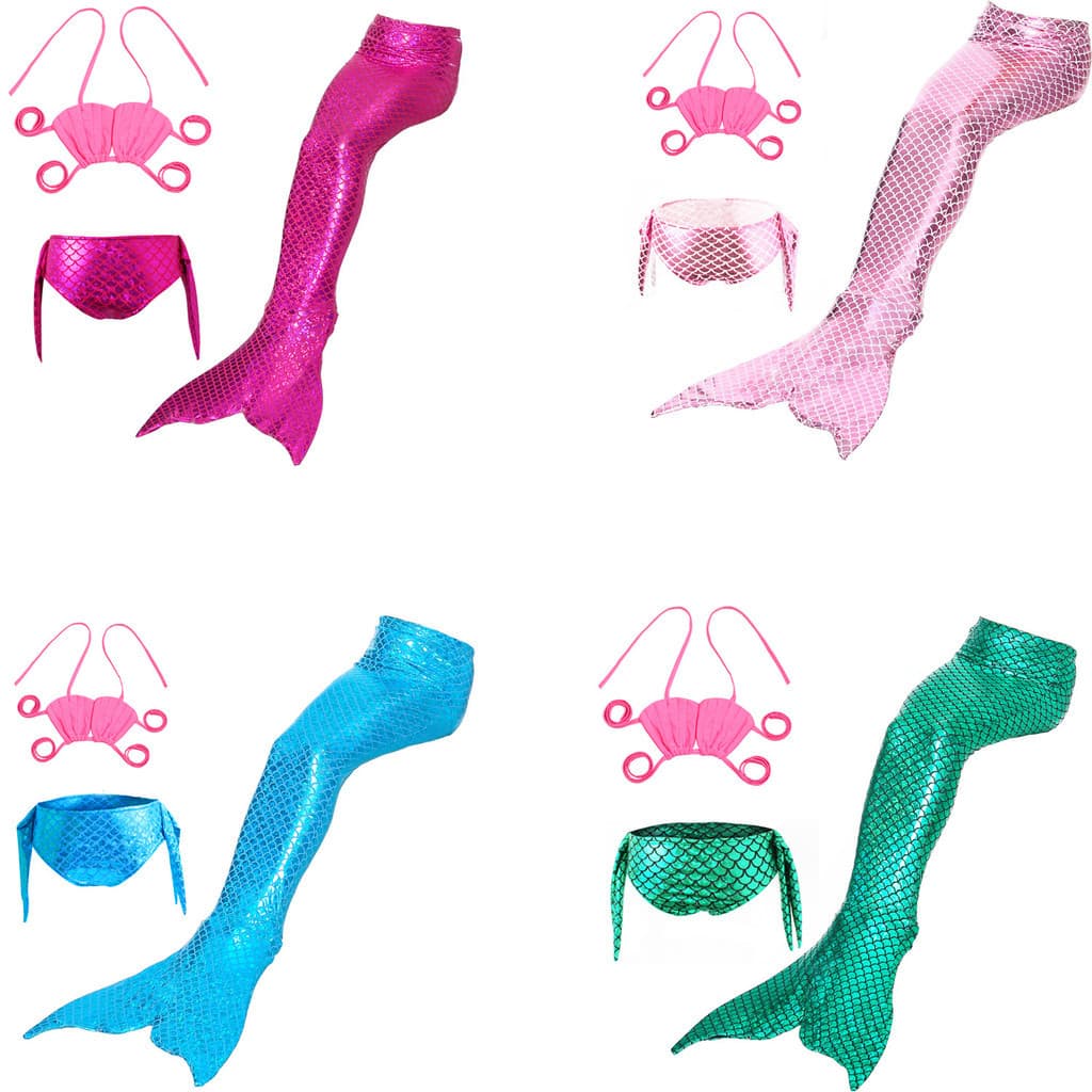 Cauda de sereia crianças primavera quente maiô vestido de princesa estilo ocidental bebê maiô sereia princesa biquíni de
