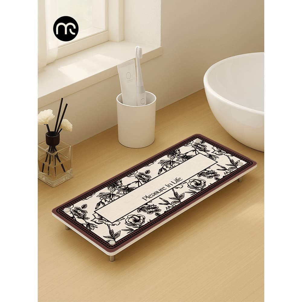 Retro flor quatro cantos dreno esteira simples banheiro lavatório armazenamento esteira toalete Coaster armazenamento pr