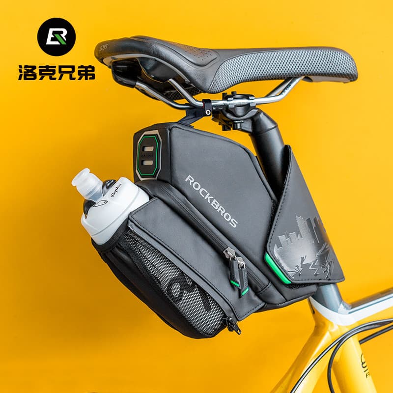 Rock Brothers Mountain Bike Assento Traseiro Dobrável Ciclismo Garrafa de Água Bolsa Cauda Equipamento de Sela Bolsa