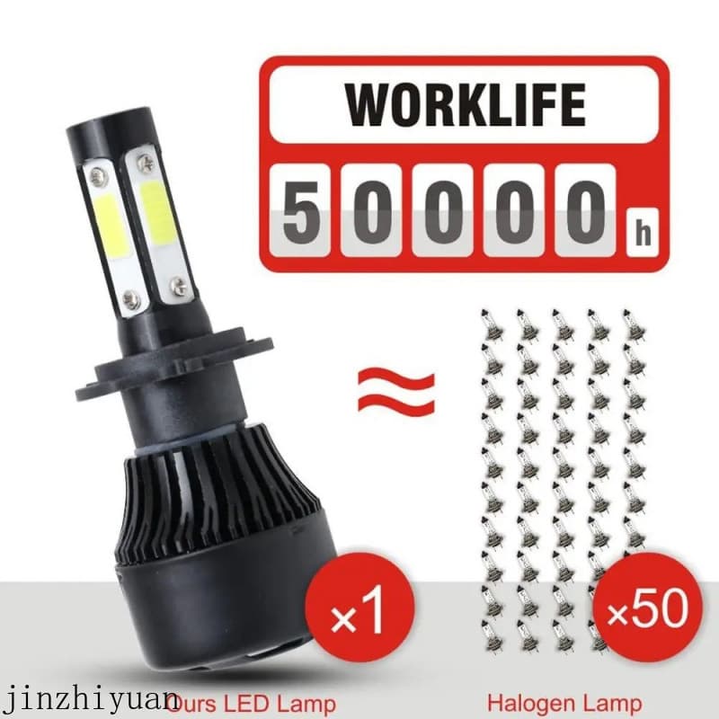 Farol Led h4 luz distante e próxima farol integrado 9005 farol super brilhante de quatro lados carro X7