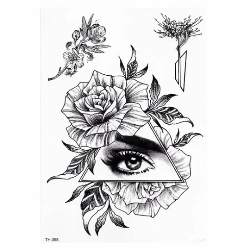 Sob O Peito , Esterno , Ombro , Braço , Tatuagem Temporária Com Esboço , Lírio Rosa , Padrão De Ioga , Arte Corporal , M