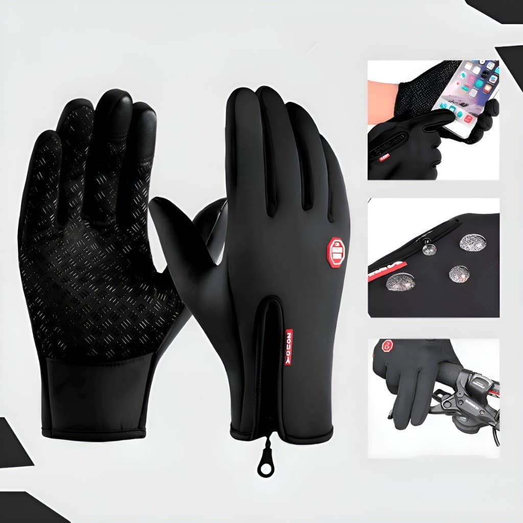 Luva Motoqueiro Impermeável Térmica Touch Screen Antiderrapante Proteção Frio Chuva Moto Bike Unissex Tamanho Único