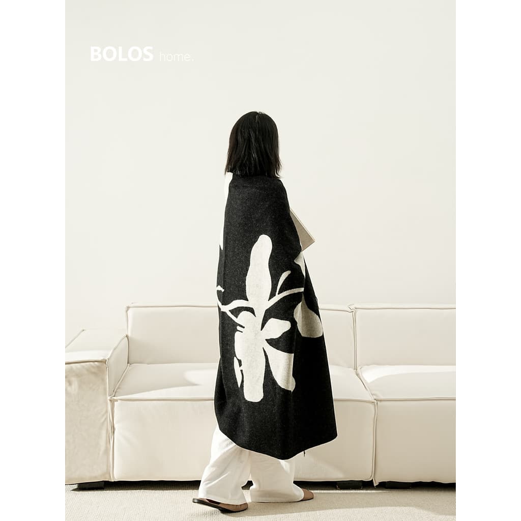 BOLOS casa estilo Medieval High-End luz luxo preto branco lã cobertor escritório Nap cobertor sofá cobertor Premium