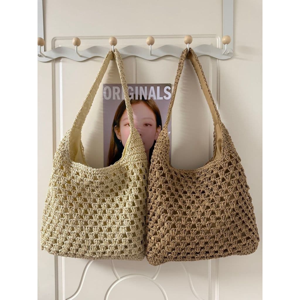 bolsa transversal feminino bolsa feminina Bolsa de palha com zíper ~ 206 novo estilo primavera verão tecido bolsa de omb