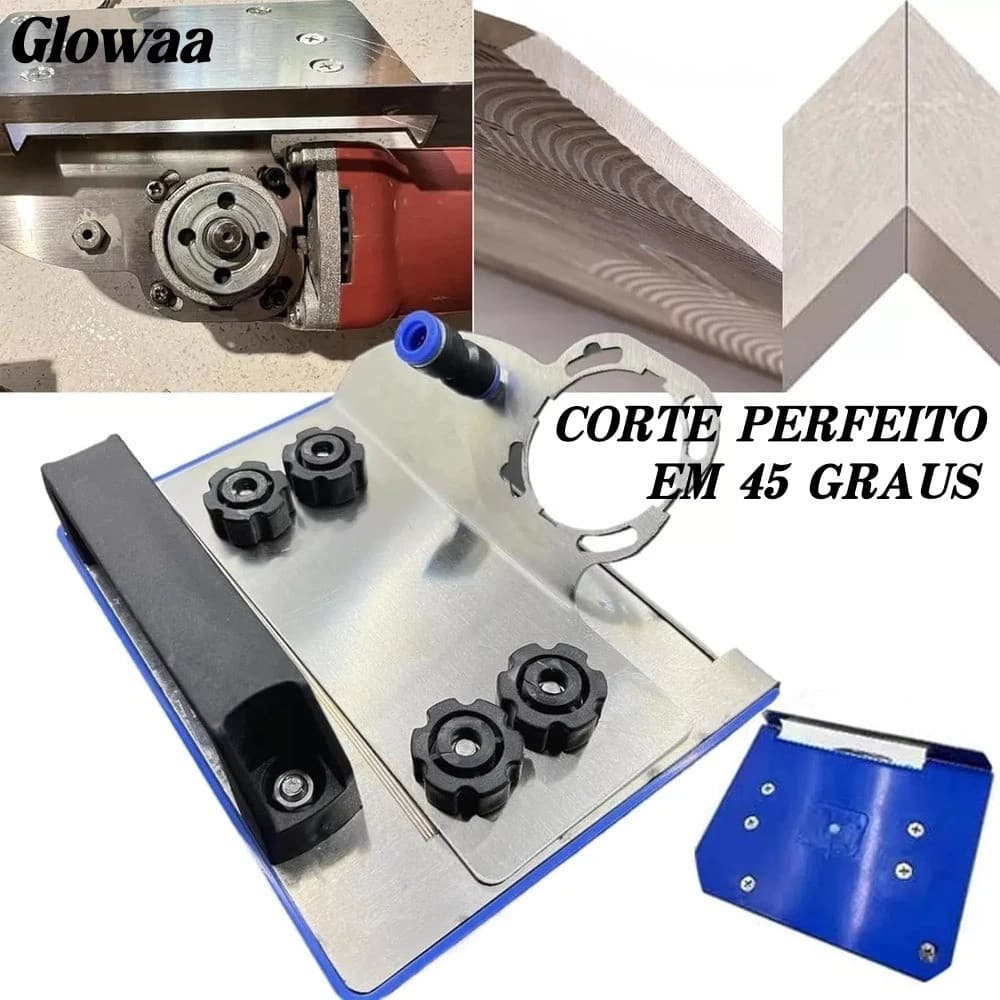 Adaptador De Esmerilhadeira Chanfra Cortar Em 45 Graus Guia Base Corte pisos Porcelanato