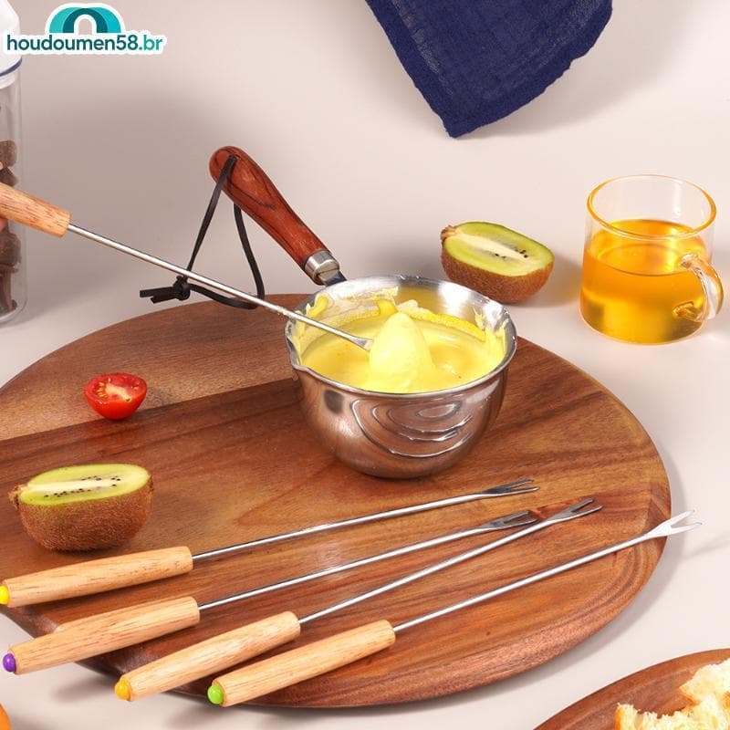 HOUDO Garfos De Aço Inoxidável Para Frutas E Queijo , 6 Peças , Conjunto De Ferramentas De Fondue De Sobremesa , Mini Pe
