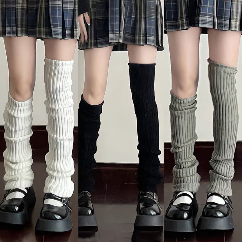 ECMLN Polainas Acima do Joelho Estilo Doce, Aquecedores de Pernas para Inverno Japonês, Uniforme Coreano JK, Aquecedor d