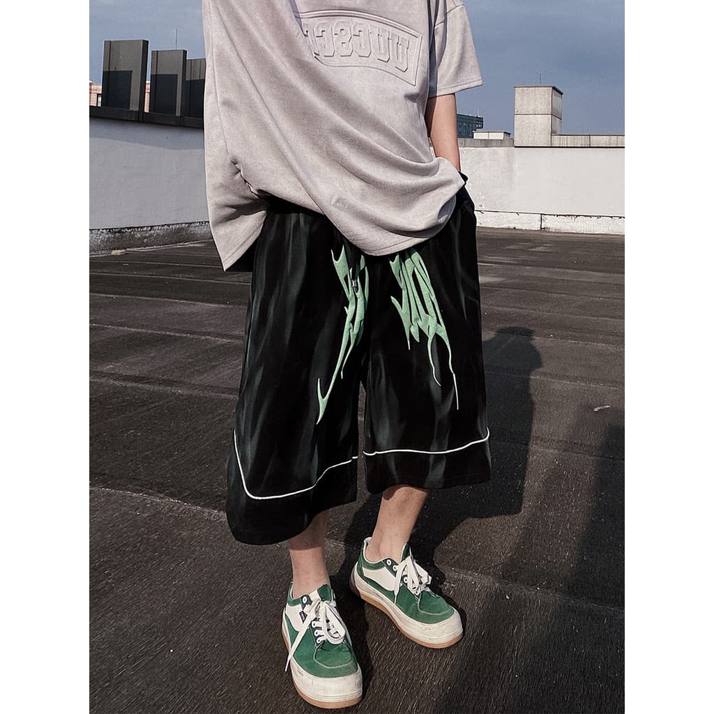 UUCSCC verão Hip-Hop Street Wear Shorts de basquete recuperação americano Casual tamanho grande solto em linha reta espo