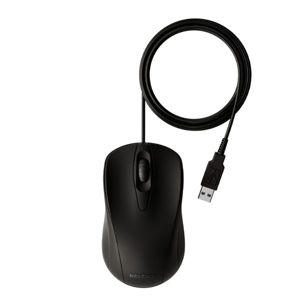 Mouse Usb Intelbras Mci20 Com Fio Preto [F133]