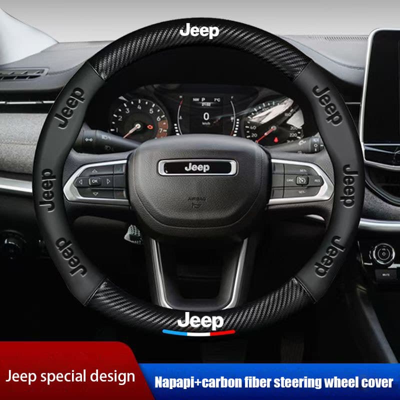 Capa De Volante Do Carro Antiderrapante Napa Couro Capas De Direção Para Jeep Grand Cherokee Wrangler JK Gladiador Bússo