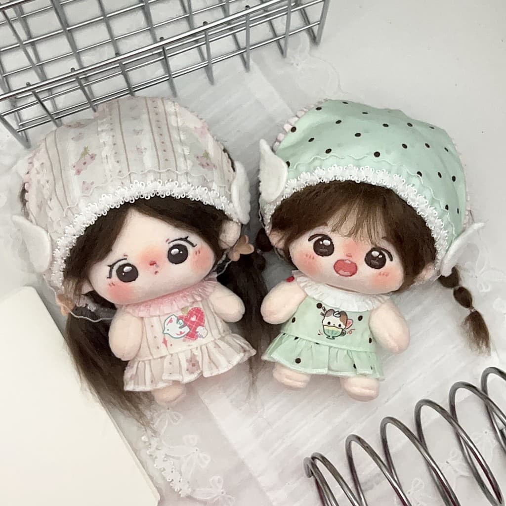 Boneca De Algodão De 10 Cm , Conjunto De Duas Peças De Lenço E Saia De Camisola , Acessórios De Roupas De
