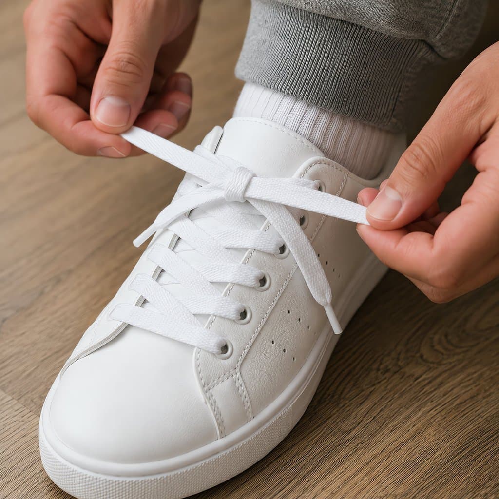 Cordão Cadarço Para Tênis Cor Branco Preto Largo BBoy Fat Lace Skatista Shoelace Free Style