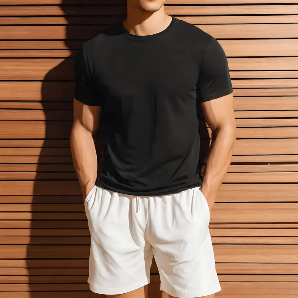 Conjunto Kit Camiseta LISA Algodão + Short Tactel Branco - Varias Cores