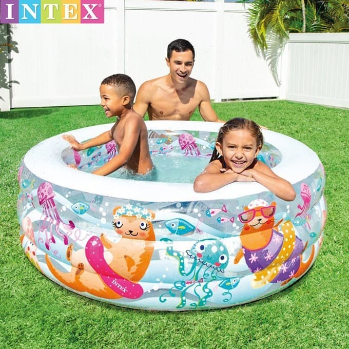 Piscina inflável redonda de peixe dourado, piscina inflável para crianças, piscina familiar, brinquedo para bebês