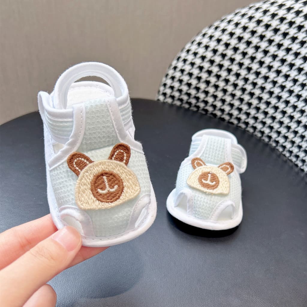 Verão masculino feminino bebê 0-1 anos de idade sapatos de caminhada do bebê algodão sola macia Anti-deslizamento Velcro