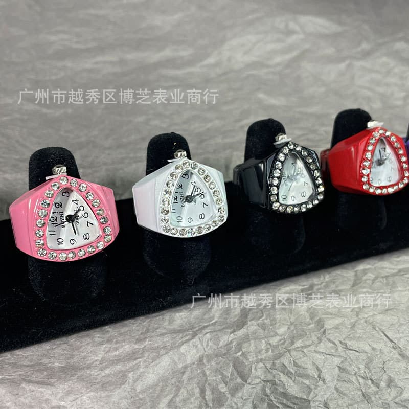 [Relógio de anel] Novo estilo relógio de dedo Digital feminino estudante moda bonito Mini relógio de quartzo cor doce st