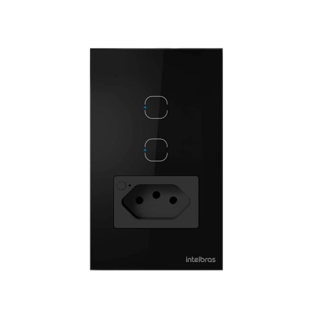 Tomada com Interruptor inteligente Wi-Fi Preto ETW 1021 Intelbras