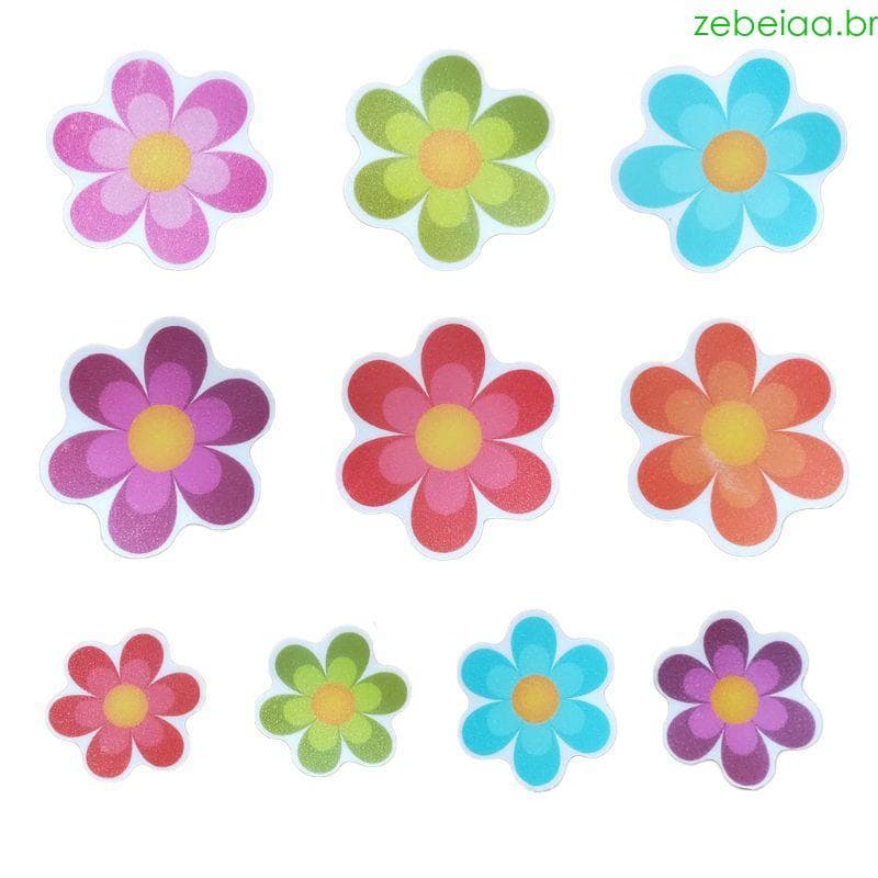 Zebeia 10 Peças Conjunto Tapete Antiderrapante Flor Banheira Adesivos Piso De Segurança Banheiro Chuveiro
