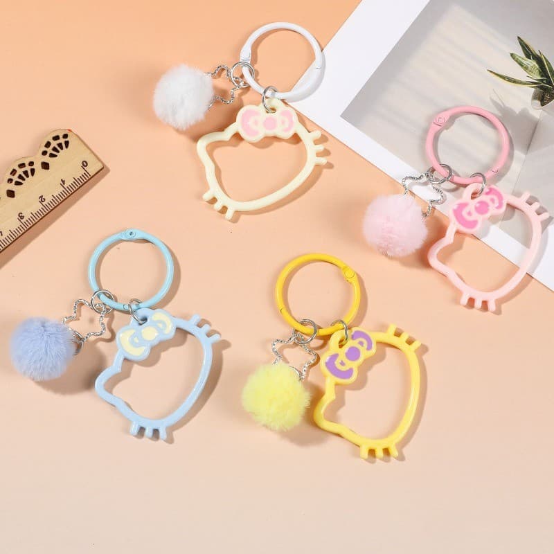 Chaveiro De Cabeça De Gato Oco Bonito Perler Grânulo Saco Charme BFF Casal Presente