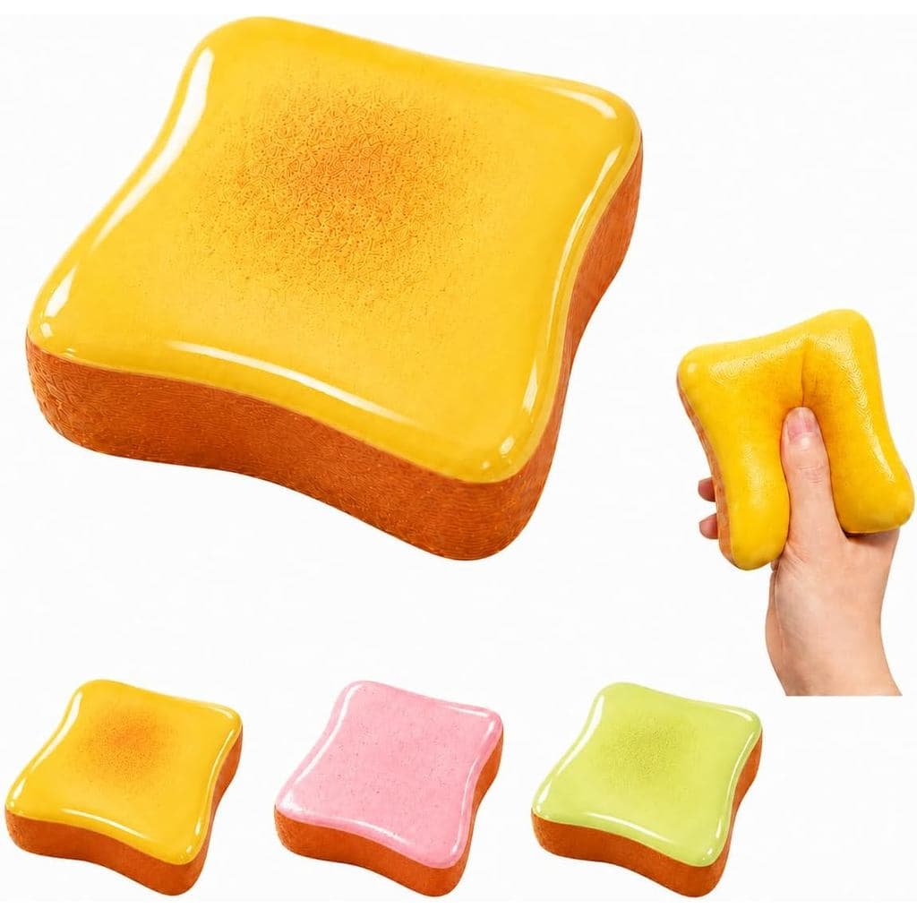 Brinquedo Squishy de Pão Amarelo, Fofo e Realista, de Crescimento Lento |   Brinde amarelo do tamanho de uma mão, macio
