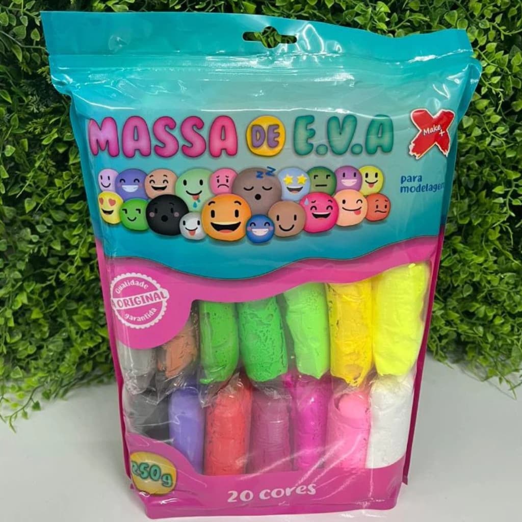 Massa de EVA para Modelagem 20 Cores Sortidas Não Tóxica Macia e Flexível