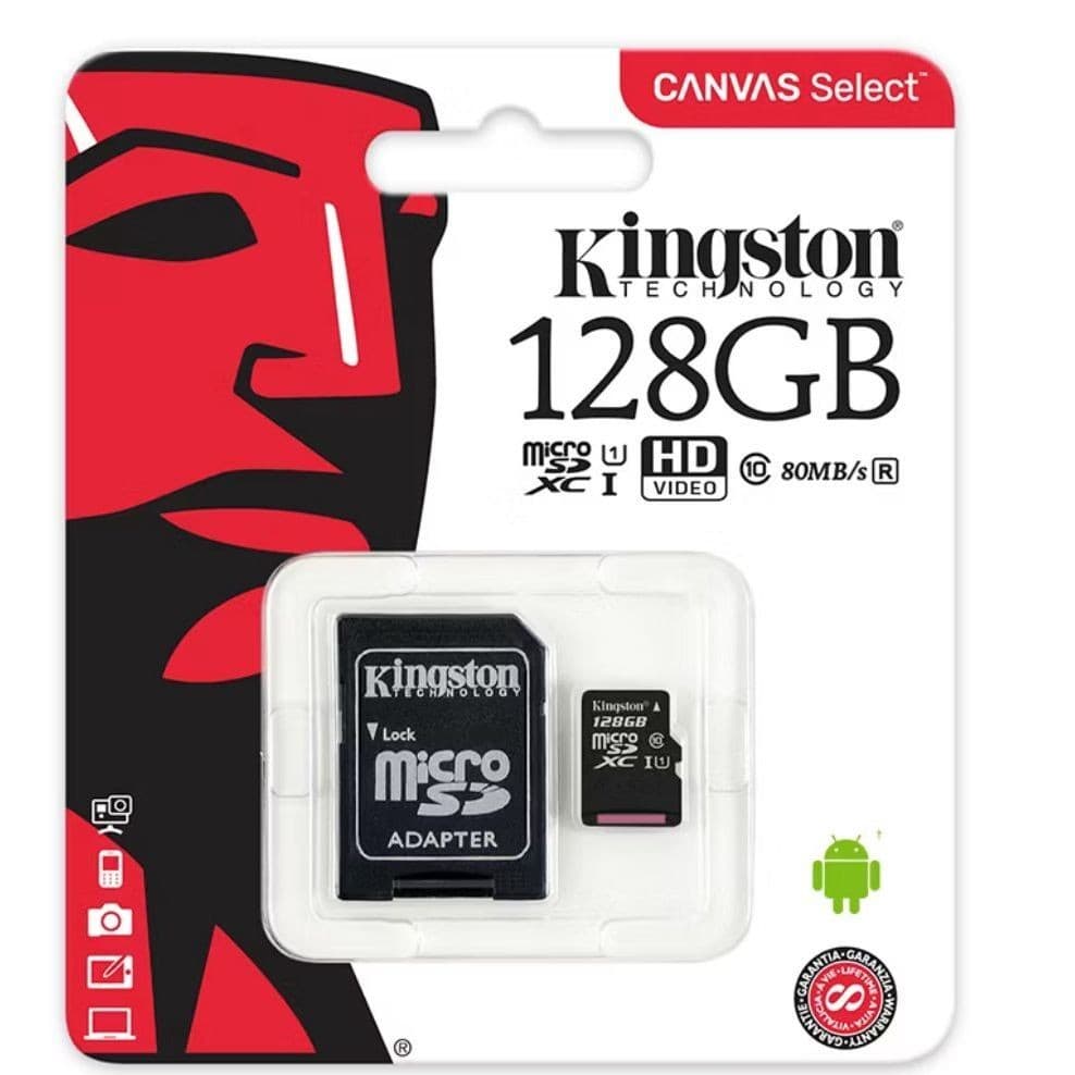 CARTÃO MEMÓRIA KINGSTON SD XC 128GB 200MB/S UHS-I V30 SDG4/128GB PARA CELULAR E CAMERAS DE SEGURANÇA