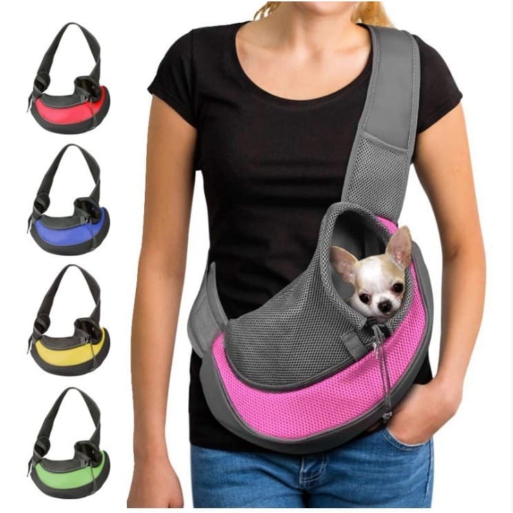 Bolsa de Transporte Portátil para Cães e Filhotes, para Viagens ao Ar Livre, com Alça de Ombro, Tecido Oxford Respirável