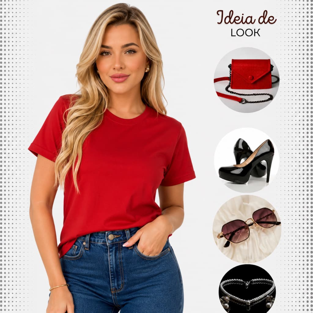 Blusa T-shirt Camiseta Feminina Básica Lisa 100% Algodão Manga Curta.