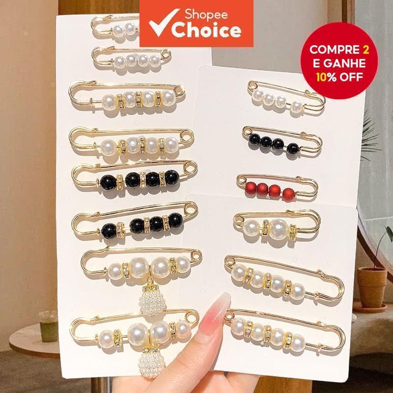 Conjunto De Broche De Cintura De Pérola Coreana , 14 Peças , Alfinetes De Corpete Da Moda Para Mulheres