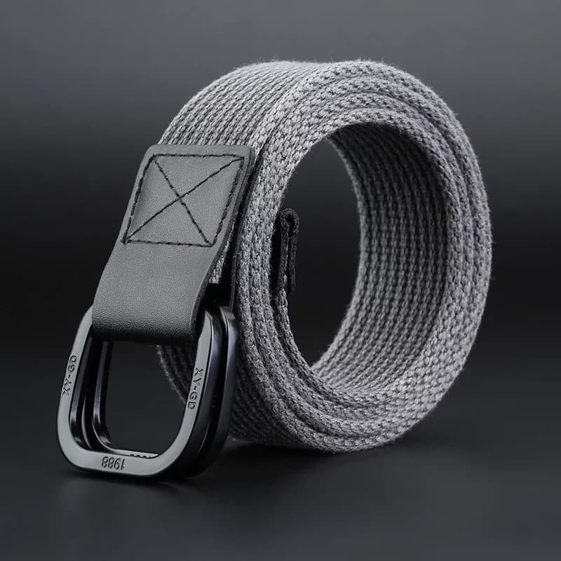 Nova versão atualizada cinto de lona com fivela de anel duplo masculino All-Match tecido cinto de lona na moda fabricar