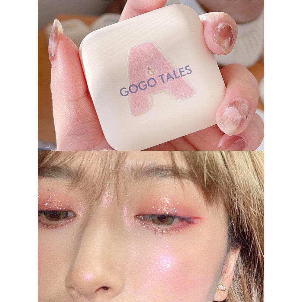 Gogo Dance Branco Quadrado Alto Brilho Glitter Rosto Iluminando Placa de Contorno Polarizado de Longa Duração Tridimensi
