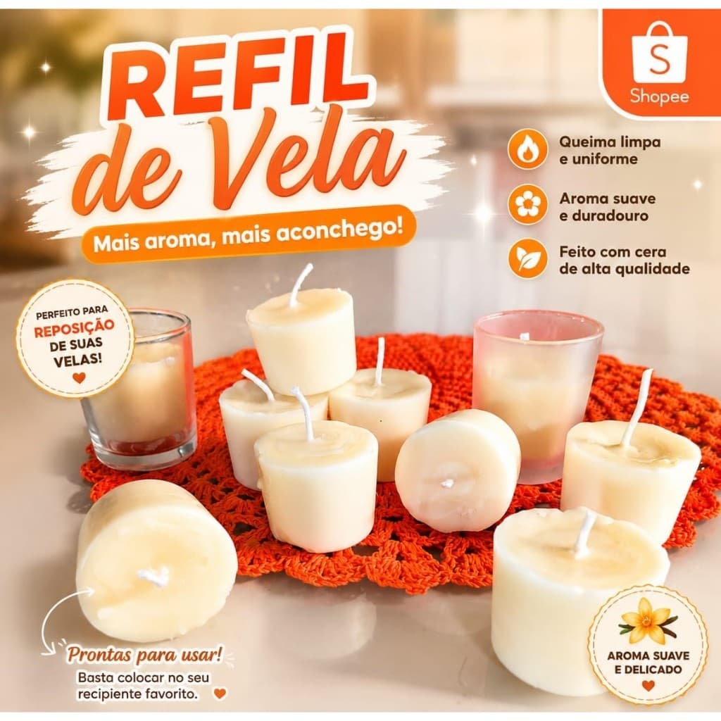 Refil Da Vela ORATORIA GRUTA essências MARAVILHOSA 50ml QUEIMA DE 8 A 12HRS.
