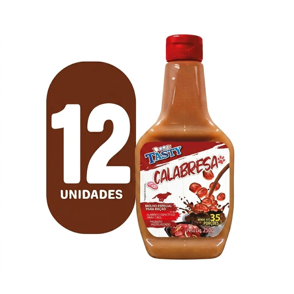CAIXA C/ 12 - Molho DOOGS TASTY Dog Calabresa 250gr